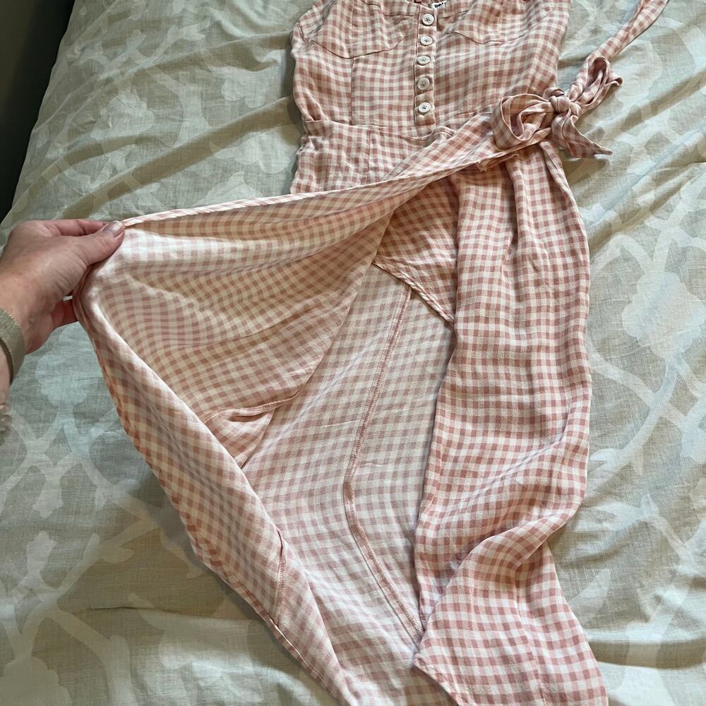 Reformation Pink Gingham Midi Dress - Picture 7 of 11